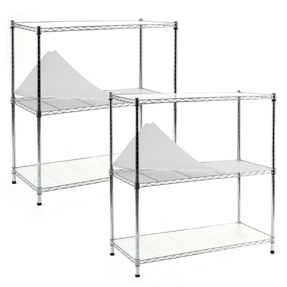 EFINE 2-Pack 3-Shelf Chrome Shelving Unit with 3-Shelf Liners