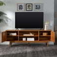 thumbnail image 4 of Walker Edison Mid-Century Modern 2-Door TV Stand for TVs up to 80", Caramel, 4 of 18