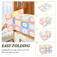 thumbnail image 2 of Yayeee Collapsible Cube Storage Bin with Lid Fabric Closet Decorative Basket with Handles, Light Blue Daisy, 2 of 7