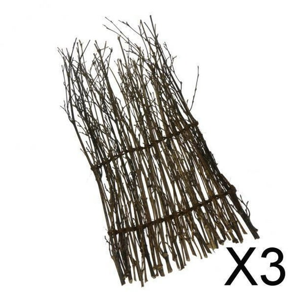 DYNWAVECA 3-6pack Garden Fence Screen Divider Border Bamboo Slat Reed Brushwood Roll 3 Pcs