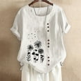 thumbnail image 2 of Fesfesfes Womens Oversized T Women's Summer Casual Round Neck Short Sleeve Printing Loose Shirt Tops Tshirts 18(XXXXXL), 2 of 3