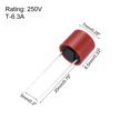 thumbnail image 2 of Uxcell 10Set Cylindrical DIP Mounted Miniature Round Slow Blow Micro Fuse with Fuse Holder for Electronic Parts PCB LCD Repair, T-6.3A 6.3A 250V, Red, 2 of 5