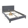 thumbnail image 3 of Costway Full Size Upholstered Platform Bed Frame with Linen Headboard Easy Assembly Grey, 3 of 10