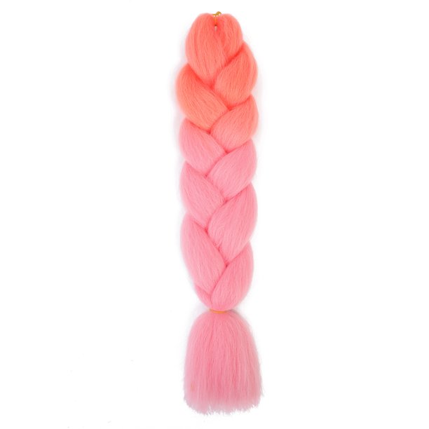Zhuge Extensiones de cabello trenzado para mujeres, 6 paquetes de 100 g/paquete, 24 pulgadas, de melocotón a rosa oscuro