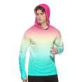 thumbnail image 2 of WTOBBY Men's Long Sleeve Gradient Hoodie with SPF/UV Protection, Sun Protective Shirt for Outdoor Wear, Quick-Dry Breathable Design for All-Day Comfort ,Hot Pink L, 2 of 4