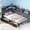 Black, variant on Twin Storage Platform Bed with Reversible LED Headboard & Underbed Drawer, Reversible LED headboard, padded backrest, charging ports, rolling underbed drawer, metal slats, no box spring needed, grey