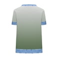 thumbnail image 4 of Sexlip Womens Short Sleeve Ombre Crew Neck T Shirt Gradient Design Breathable Fabric Relaxed Silhouette for Beach Days Green XXL, 4 of 5