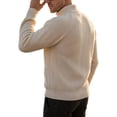 thumbnail image 2 of Men's Full Zip Knit Cardigan Sweater,Autumn Winter Ribbed Knit Stand Collar Warm Jacket Outerwear, 2 of 5