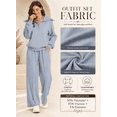thumbnail image 4 of DOKOTOO Womens Sweatsuits 2 Piece Sets Oversized Half Zip Sweatshirt Matching Wide Leg Sweatpants Tracksuits Lounge Set, 4 of 11