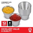 thumbnail image 2 of Vasos de condimentos Stock Your Home de acero inoxidable de 75 ml (paquete de 12), 2 of 7