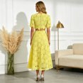 thumbnail image 5 of RFQWOVSR Women's Solid Color Embroidered Short Sleeve Crop Top Maxi Skirt 2 Piece Set French Style Casual Summer Dress Outfit S, 5 of 5