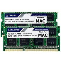 Timetec Timetec 16Gb Kit(2X8Gb) Compatible For Apple Late 2015 Imac (27-Inch W/Retina 5K Display) Ddr3L 1867Mhz / 1866Mhz Pc3L-14900 2Rx8 Cl13 1.35V 204 Pin Sodimm Memory Module Mac Ram Upgrade For I