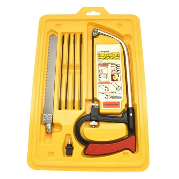 8-in-1 Multi-Purpose Steel Saw Kit for Woodworking, Metal Cutting, and Ceramic, Complete Hand DIDY Tools with 6 Interchangeable Blades