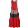 thumbnail image 2 of Uhndy Women Plus Size Daily Sleeveless Vintage Patchwork Bohemian O Neck Maxi Dress Red 2XL-LQ, 2 of 3