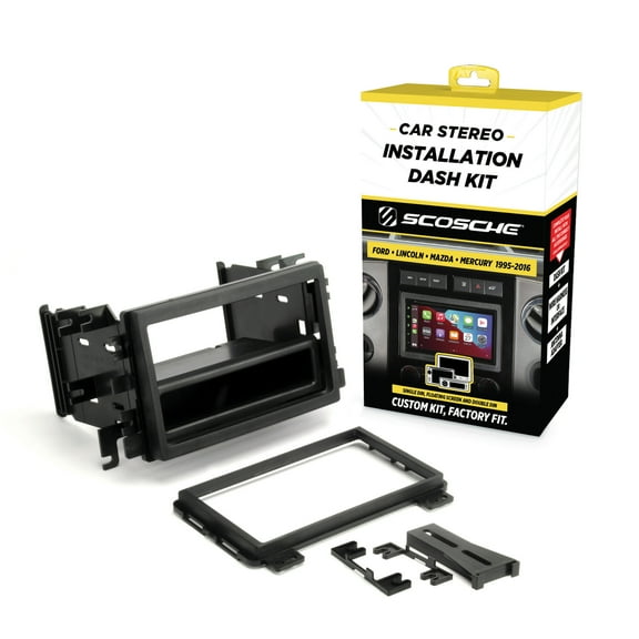 Scosche FD3090B Double DIN/ DIN w/ Pocket Dash Kit Comp w/ 1995-2016 Ford, Lincoln, Mazda & Mercury