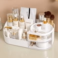 thumbnail image 4 of Caja de almacenamiento de cosméticos, tocador de escritorio, espejo cosmético, estante para el cuidado de la piel, caja organizadora de lápiz labial, mesa tipo cajón, 4 of 6