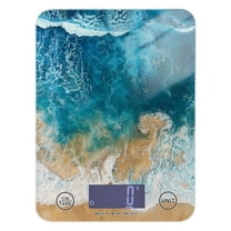 Beach Ocean Food Scale Digital Kitchen Scale Waterproof Grams Ounces lbs for Weight Loss