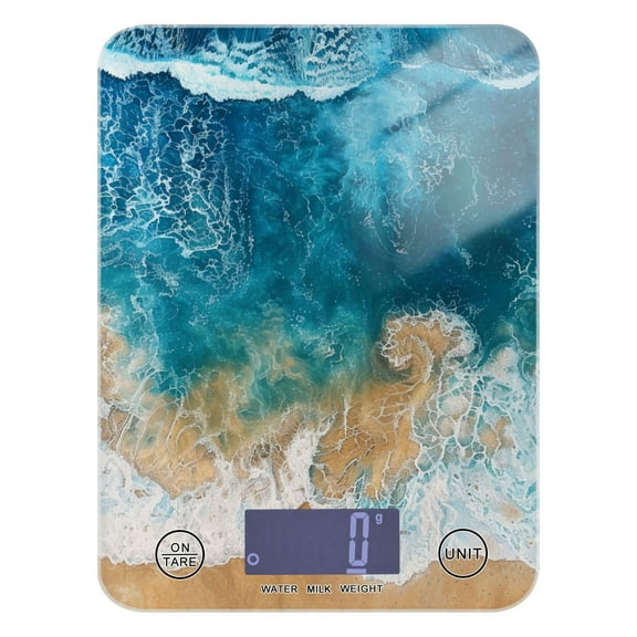Beach Ocean Food Scale Digital Kitchen Scale Waterproof Grams Ounces lbs for Weight Loss