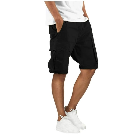 Men's Shorts, Summer Cargo Shorts for Men, ZHUGeLI Man Solid-Color Loose Casual Multi-Pocket Drawstring Workwear Half Shorts Pants