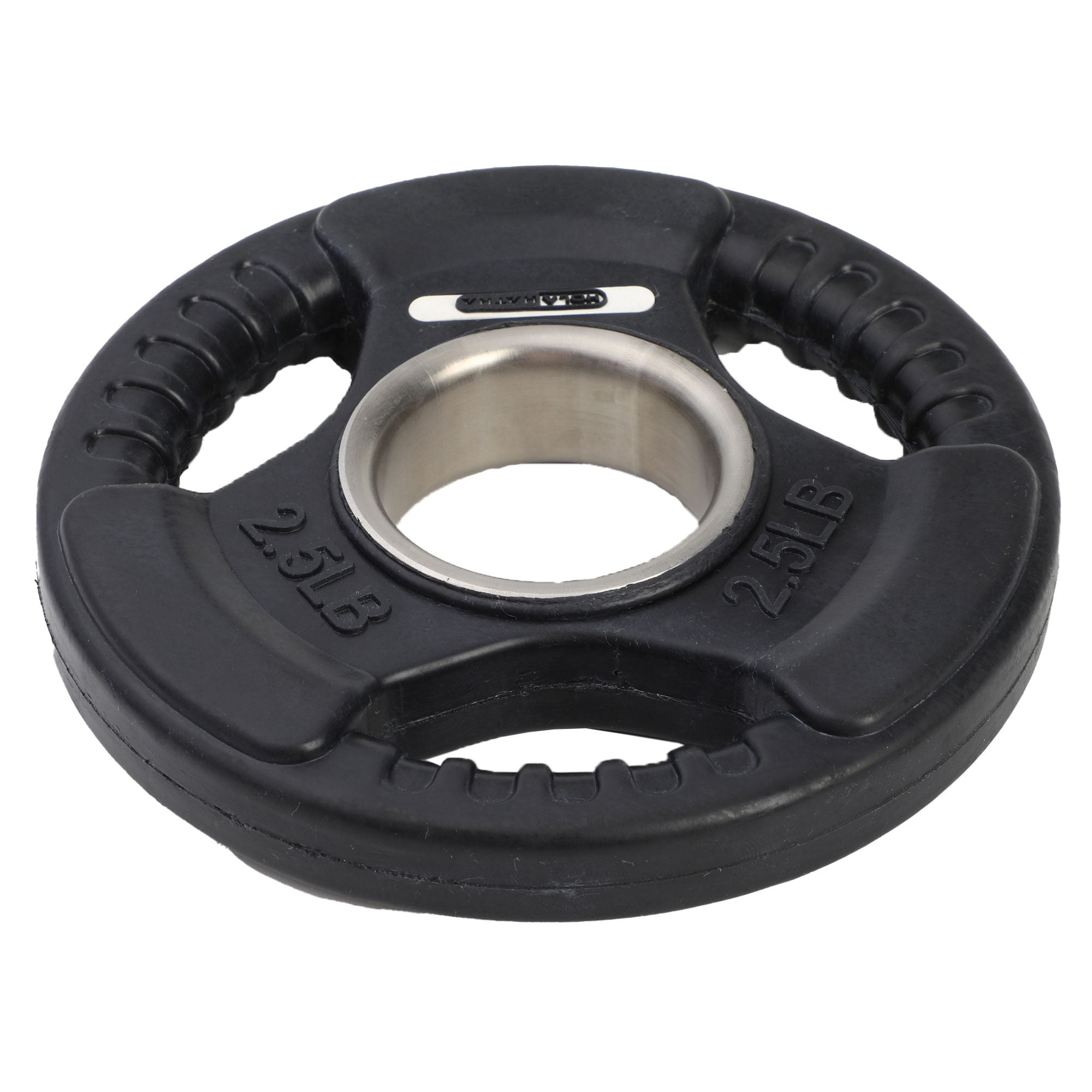HolaHatha 2.5-Pound Olympic Rubber Coated Weight Plates w/Handle (2 Pack)
