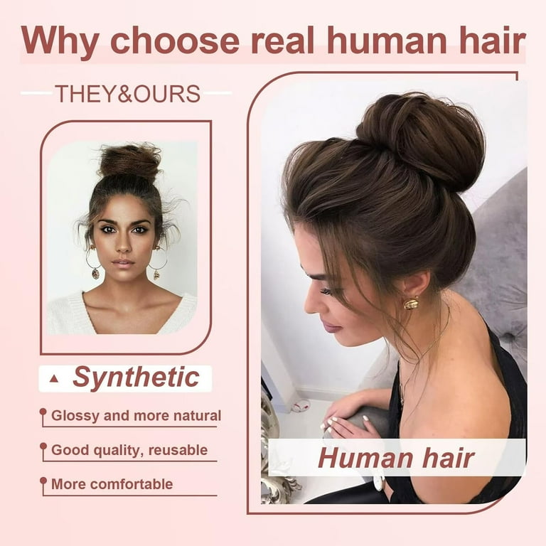 Messy Bun Hair Piece Human Hair 100% Real Human Hair Natural  display picture 3