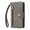 Gray, variant on ELEHOLD Wallet for iPhone 15 6.1" Case, PU Leather Large Capacity Card Holders Zipper Wallet Detachable Wris Strap Cash Pocket Kickstand Shockproof Flip Wallet Protective Case for iPhone 15, Gray