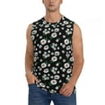 thumbnail image 2 of Goofa Daisies Flowers Printed Men's Sleeveless T-Shirt - Athletic Gym Workout Tank Top for Men - Moisture-Wicking, UPF 30+ Quick-Dry Muscle Tee-Small, 2 of 8