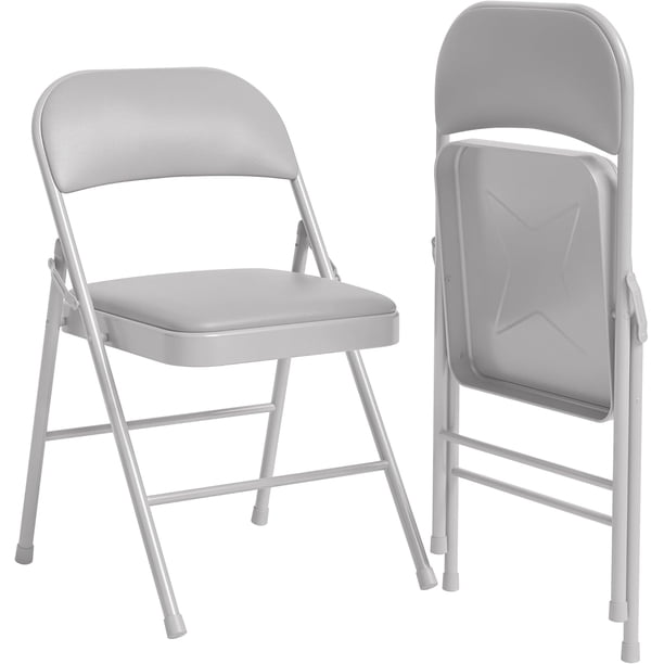 2-pack beige folding sillas con padded cushion y back - foldable para outside, metal frame can hold up to 350 lbs, suitable para home, oficina, indoor y outdoor events
