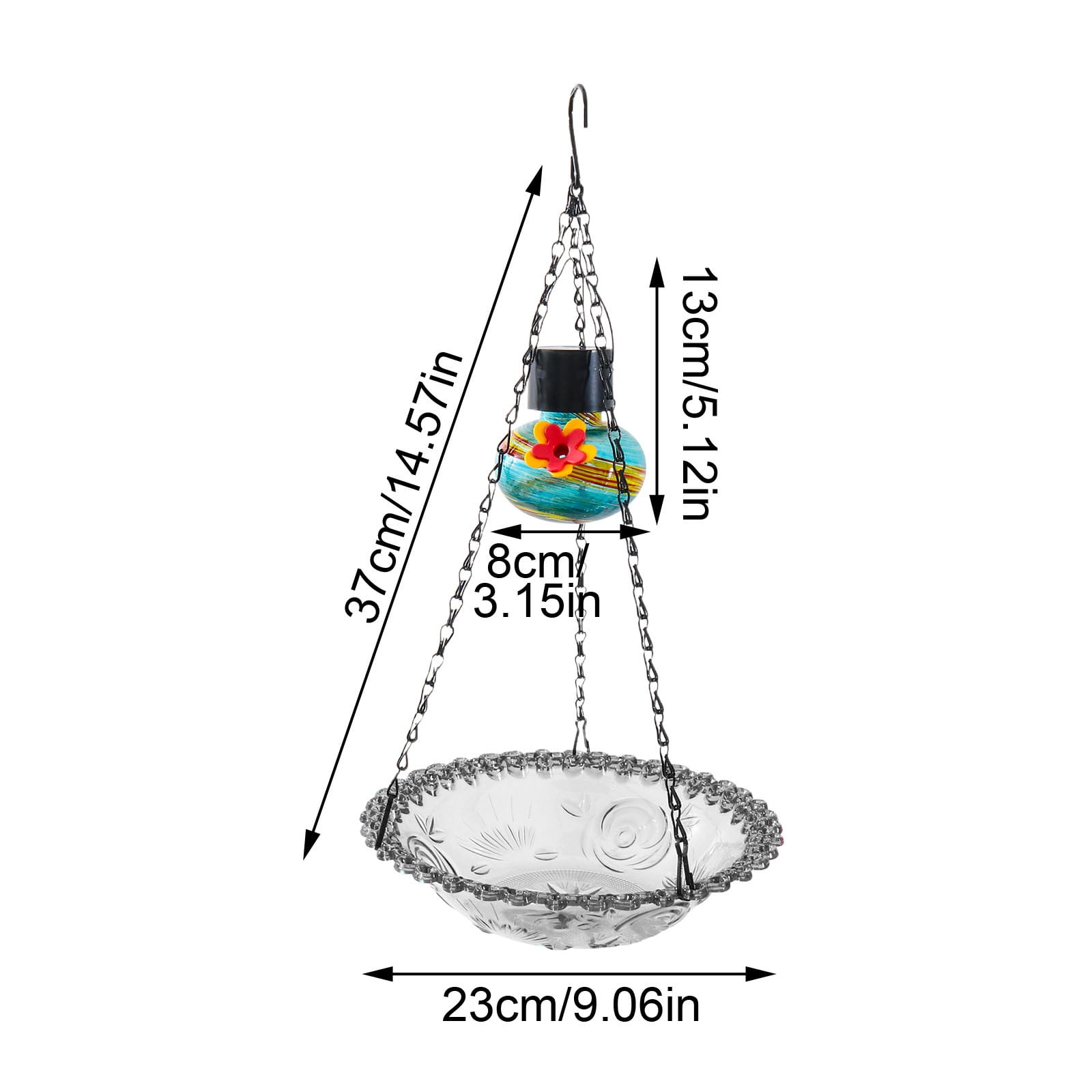 Hanging Bird Feeder,Versatile Bird Bath Tray for Outdoor,Beautiful Birds Attract and Feeding Device,Suitable for Garden and Courtyard