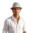 thumbnail image 3 of Pork Pie Hats for Men, Sun Hat Unisex Breathable Mesh Pork Pie Hat, Foldable Lightweight Summer Short Brim Hat for Casual Travel, 3 of 6