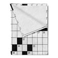 thumbnail image 2 of Word Search Puzzle Soft Flannel Fleece Throw Blanket, Blank Newspaper Style Crossword Theme Numbers in Word Grid, Cozy Plush for Indoor and Outdoor Use, 50" x 70", Black and White, by Ambesonne, 2 of 5