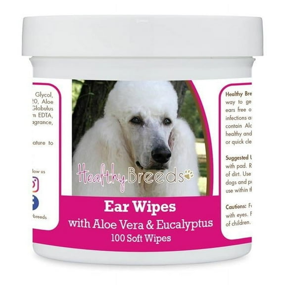Poodle Ear Cleaning Wipes with Aloe & Eucalyptus for Dogs - 100 Count