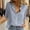 Blue, variant on Women Oversized Button Down Shirts Office Drop Shoulder Blouse Long Sleeve Boyfriend Dress Shirt Striped Shirt Notched V Neck Button Down Casual Blouse Tops Sky Blue S
