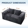thumbnail image 4 of Jopat 63" Loveseat Sofa Couch,Cloud 2 Seater Boneless Couch,Deep Seat Corduroy Sofa,Modern Compressed Sofa Small Couches for Small Spaces,Apartement,Black, 4 of 8