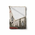thumbnail image 2 of Prague Soft Flannel Fleece Throw Blanket, Gothic Architecture Themed Building with Vermilion Car Retro, Cozy Plush for Indoor and Outdoor Use, 60" x 80", Vermilion Beige, by Ambesonne, 2 of 6