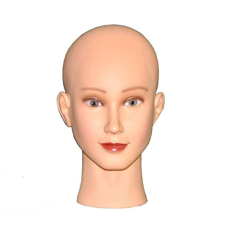 Ladella Beauty Cosmetology Wig Stand Block Bald Female Makeup Manikin Head  for Wigs Making not Styrofoam Display Mannequin Head (FAIR-BALD+C)