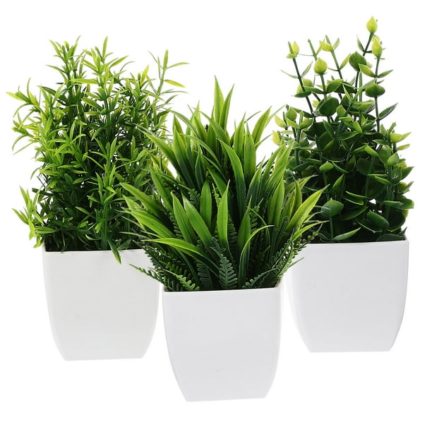 NUOLUX 3pcs Small Fake Plants Mini Artificial Plants with Plants Home
