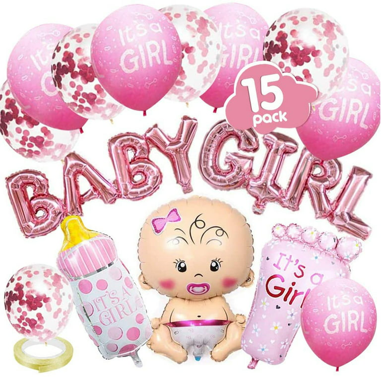 15 Pack Baby Shower Decorations, Gender Reveal Baby Shower Balloon  Decoration Kit, Baby Party Balloons, Baby Girl Boy Balloons Birthday Party  Decoration for Room 