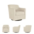 thumbnail image 4 of Bowery Hill Coastal Polyester Beige Finish Swivel Accent Chair, 4 of 6