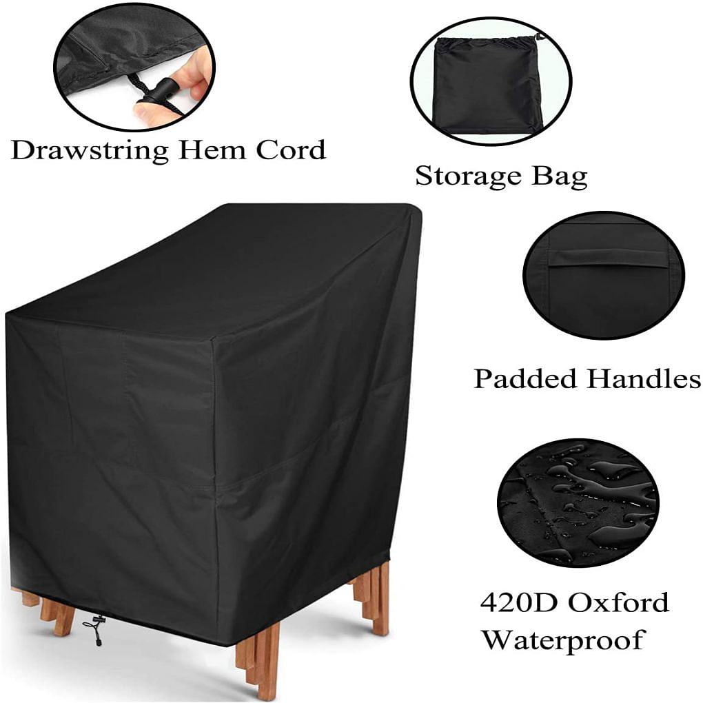 Housse De Protection Pour Mobilier De Jardin 123 X 123 X 74 Cm Impermeable Coupe Vent Et Anti Poussiere En Tissu Oxford 210d Noir Avec Boucle De Verrouillage Convient Aux Tables Et Chaises 90772004