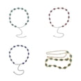 thumbnail image 2 of Cinturón de cadena Qarigey con conchos turquesas ajustable para mujer, 2 of 6