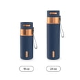 thumbnail image 5 of Contigo 16 oz Stainless Steel Water Bottle, Leak-Proof, Hot & Cold Insulated, Travel, Gym & Office Friendly, Carry Strap, Dark Blue/Bronze, 5 of 7