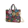 thumbnail image 7 of FORMRS Womens Corduroy Tote Bag Crossbody Shoulder Handbag with Pocket, Vibrant Flowers Pattern, 7 of 7