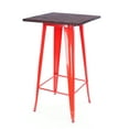 thumbnail image 4 of Dreux Glossy Red Elm Wood Steel Bar Table 42 Inch, 4 of 6