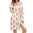 thumbnail image 2 of Censtreet Women Kimono Robes Short Lightweight Robe Soft Heart Printed Sleepwear Casual Bathrobe Ladies Loungewear, 2 of 6