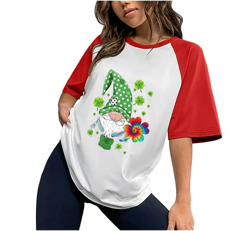 

REORIAFEE Women s Medical Scrub Top Holiday Tops Stretchy Printed V-Neck Short Sleeve Plus Size Tunic Tops Workwear T-Shirt Patchwork Summer Round Neck Short Sleeve Print T Shirt Blouse L