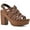 Dark Tan, variant on Womens Alliance Block Heel Faux Leather Strappy Sandals