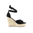 thumbnail image 3 of BLISSFUL STEP Women's Espadrilles Tie Up Ankle Strap Sandals Black (Size 6), 3 of 8