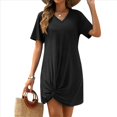 thumbnail image 1 of Vestido de Verano para Mujer, con Escote en V y Mangas , Color Negro, Talla XXL, 1 of 8