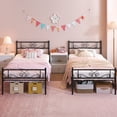 thumbnail image 6 of Yoneston Twin Size Metal Platform Bed Frame with Headboard, 12.7” Single Bed Frame for Kids, Teens Bedroom, Black, 6 of 11